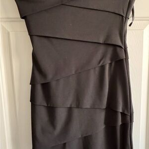 White House Black Market Asymmetrical Black Dress